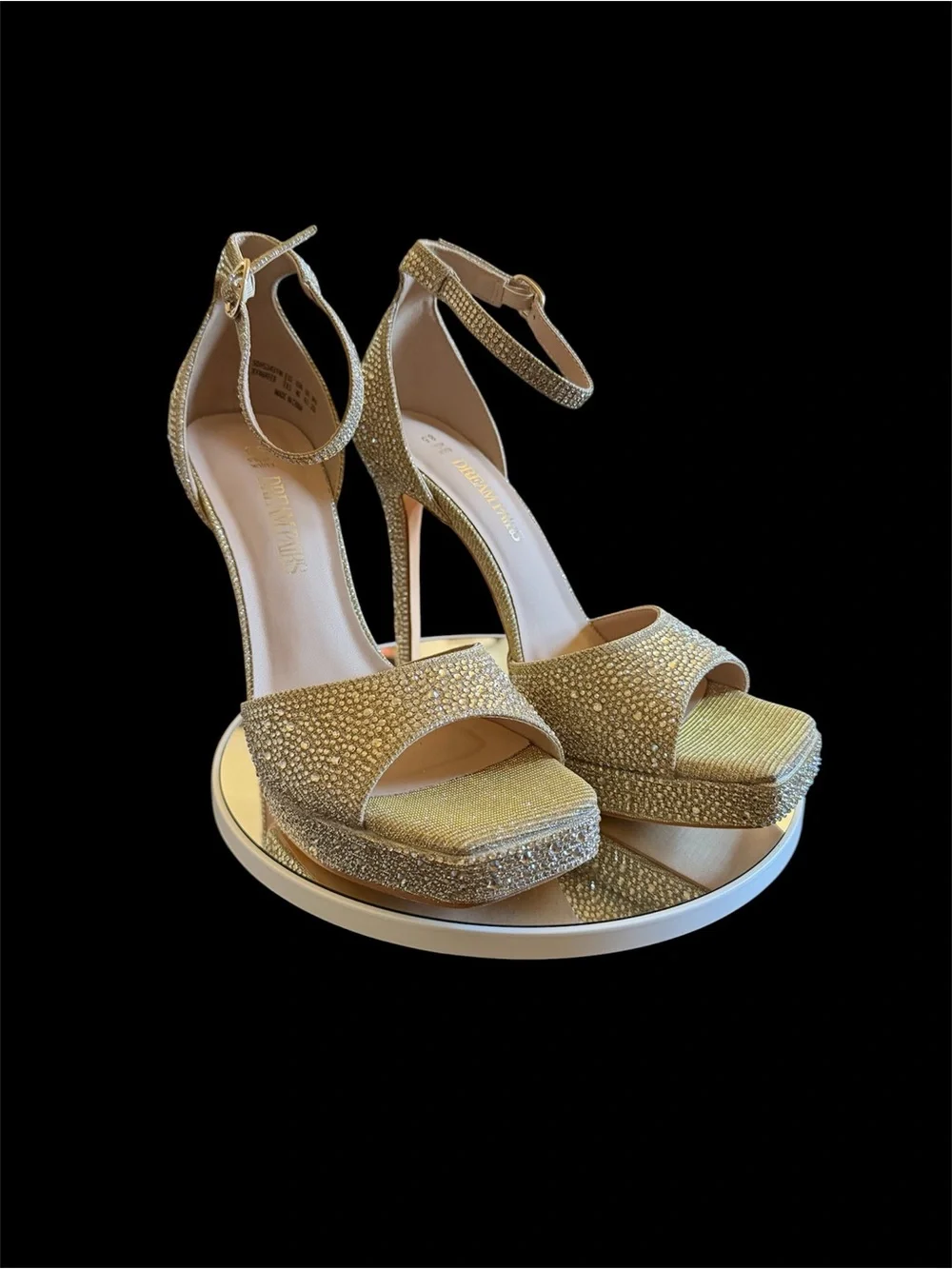 Dream Pairs Gold Glitter Platform Sandal with Ankle Strap